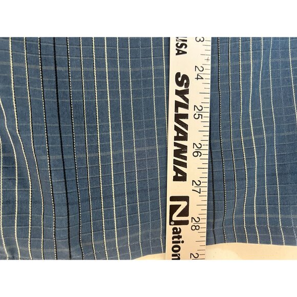 vtg Puritan Mens L Blue Striped Button-Up Shirt 100% Polyester Short Sleeve USA - Picture 4 of 5